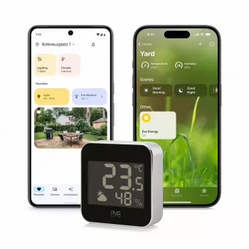 Laika stacija Eve Systems EVE O4260195392403 — iekštelpu/āra temperatūras un mitruma monitors