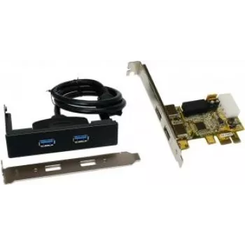 Iekšējais PCIe USB 3.2 Gen 1 adapteris Exsys EX-11072, izeja USB 3.2 Gen 1, 75×52 mm, 0.2 kg