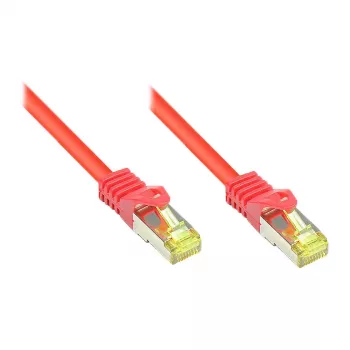 RJ45 savienotājkabelis ar Cat.7 neapstrādātu kabeli un fiksatora aizsardzību (RNS®), S/FTP, PiMF, bezhalogēna, 600MHz, OFC, Sarkans, 50m, Good Connections® (8070R-500R)