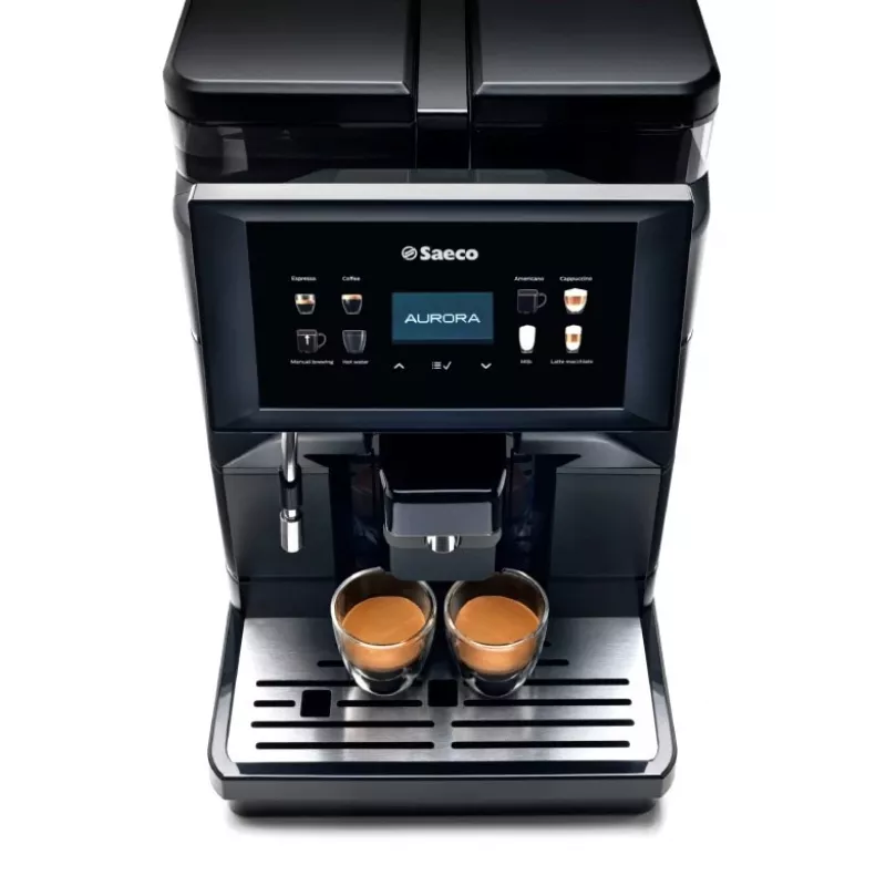 Saeco Aurora M2 9J0901 pilnībā automātisks kafijas aparāts, 1900 W, 4 l ūdens tvertne, 1100 g pupiņu tvertne, melns