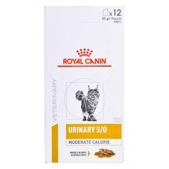 ROYAL CANIN Urinary S/O Moderate Calorie - slapjā barība kaķiem - 12 x 85 g