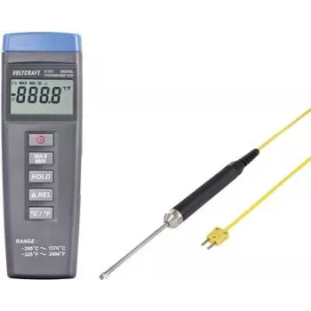 VOLTCRAFT K101 + TP 207 temperatūras mērīšanas instruments -200 līdz +1370 °C, K tipa zonde