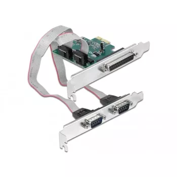 DeLOCK PCIe 1.1 Low-Profile adaptera karte - 1x paralēlais ports + 2x RS-232 seriālais ports (90413)
