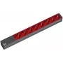 Bachmann 19 inch 2m 8x Schuko H05VV-F 3G 1.00mm² pagarinātājs 8 AC kontaktligzdas Melns, Sarkans