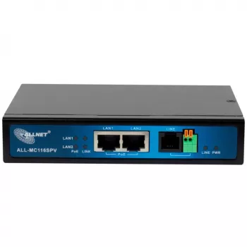 ALLNET ALL-MC116SPV-VDSL2 VDSL2 tilta modems ar 2 PoE portiem, bez Wi-Fi