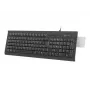 Vadu pilnizmēra NATEC Moray ES tastatūra ar USB, spāņu QWERTY, 105 taustiņiem, ID karšu lasītāju, 1,5 m kabeli, melna