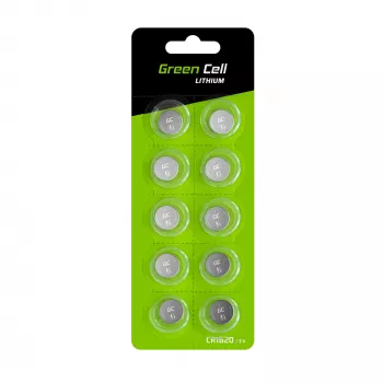 Litija baterija Green Cell CR1620 3V 70mAh, blistera iepakojums 5 gab., 1.9 mm augstums