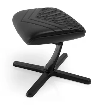 Kāju balsts noblechairs NBL-FR-RL-BLK — melns, īsta āda, alumīnija rāmis, 490×400×450 mm, slīpums 0–45°