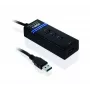 IBOX IUH3FB USB 3.2 Gen 1 4-portu centrmezgls, melns, 0,5 m kabelis
