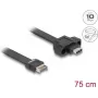 DeLOCK USB plakanais kabelis Type-E Key A 20 kontaktu vīrišķais uz USB Type-C sievišķo 75 cm
