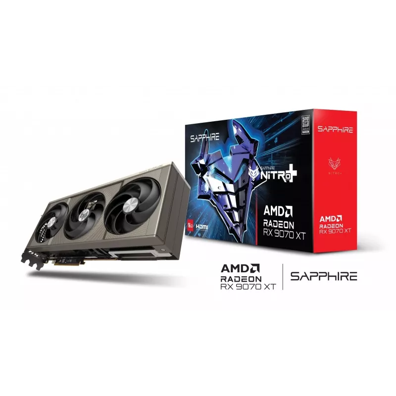 Sapphire Radeon RX 9070 XT Nitro+ grafiskā karte, 16 GB GDDR6, PCIe 5.0, 256-bit, 330W TDP