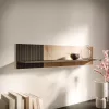 Peldošais plaukts Cama Meble MERCI 110x20x25 cm, sienas stiprinājums, skaidu plātne, melns/ozolkoka artizāns