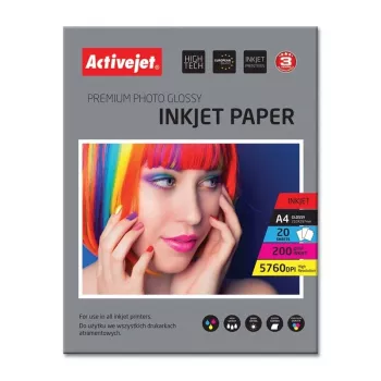 Activejet AP4-200G20 Fotopapīrs spīdīgs (A4; 20 loksnes)