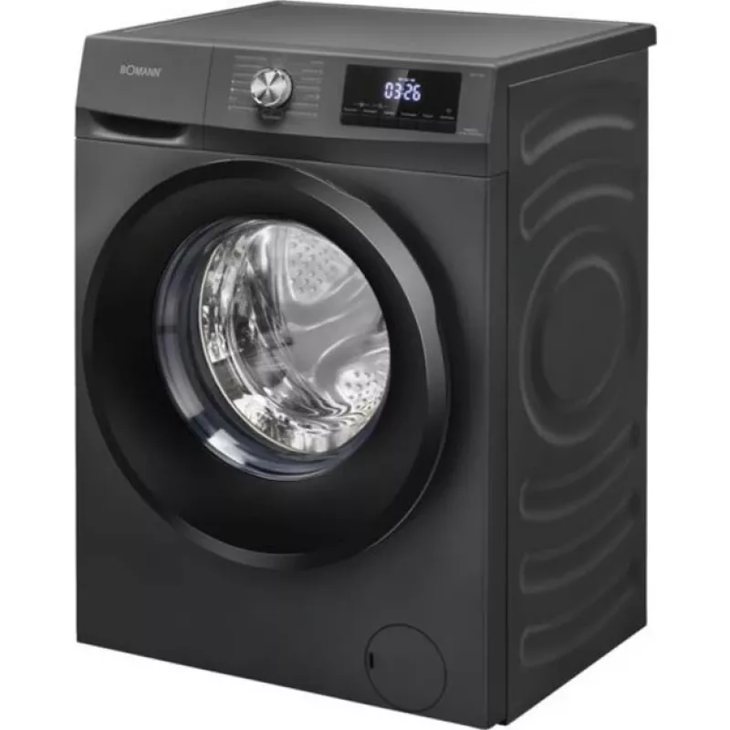 Brīvi stāvoša Bomann veļas mazgājamā-žāvējamā mašīna WAT7186 8 kg mazgāšana / 5 kg mazgāšana+žāvēšana, 1400 RPM, Melns titāns