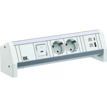 Bachmann DESK 2xCEE7/3902.02911x slēdzis 1xUSB A/C 22W GST18 RAL9010