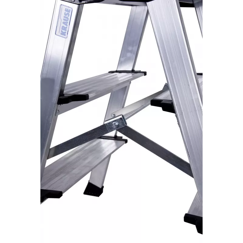 Kāpnes Krause 126030 — alumīnija 3-pakāpju, 65 cm max augstums, 6.1 kg, 500 mm platums