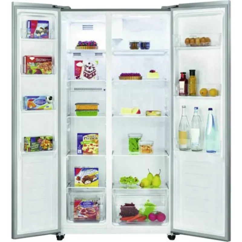 Bomann brīvstāvošs SBS kombi ledusskapis 442 L nerūsējošais tērauds — 291 L ledusskapis / 151 L saldētava, NoFrost, MultiAirflow