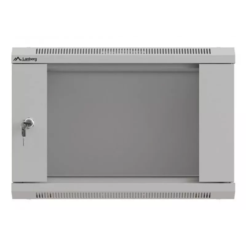 Montāžas skapis LANBERG WF03-5306-10S 19 collu 6U pelēks ar stikla durvīm