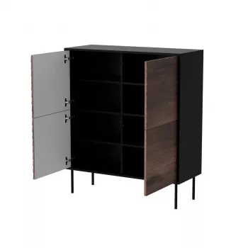 Cama 4D CORTINA kumode 102x40x118 melns/valrieksts