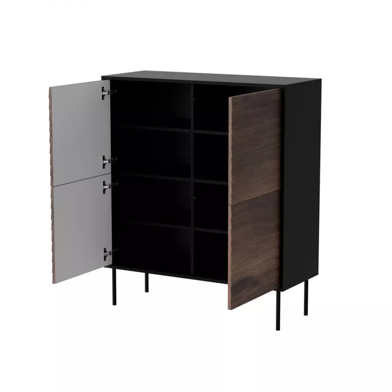 Cama 4D CORTINA kumode 102x40x118 melns/valrieksts