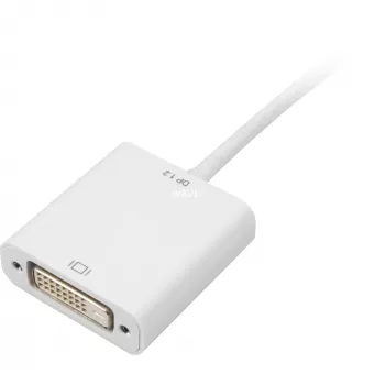 Sharkoon kabeļa adapteris mini DisplayPort → DVI 15cm Balts