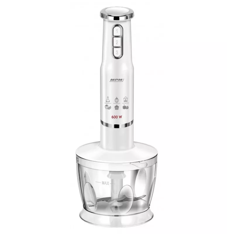 Rokas blenderis MPM MBL 43 Balts 600W ar Pielikumiem