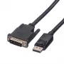 Roline video kabelis DisplayPort (vīriešu) uz DVI-D (vīriešu) - 2 m - ar skrūvēm - melns