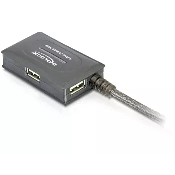 DeLock USB 2.0 pagarinātāja kabelis 10m aktīvs ar 4 portu centrmezglu - USB centrmezgls - 4 x USB 2.0 (82748)