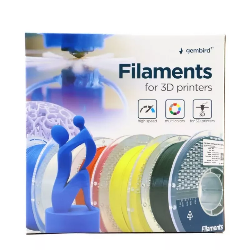 3D drukas pavediens Gembird PETG 1.75 mm Melns 1 kg