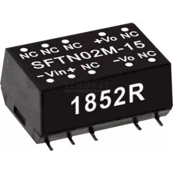 Strāvas pārveidotājs/invertors Mean Well SFTN02M-05, 2 W, ieeja 10.8–13.2 V, izeja 5 V, RoHS