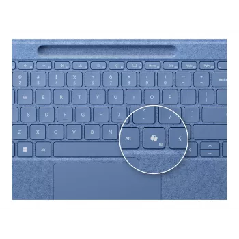Tastatūra Microsoft Surface 8YU-00027 — QWERTZ vācu izkārtojums, Bluetooth, Skārienpaliktnis, Zila