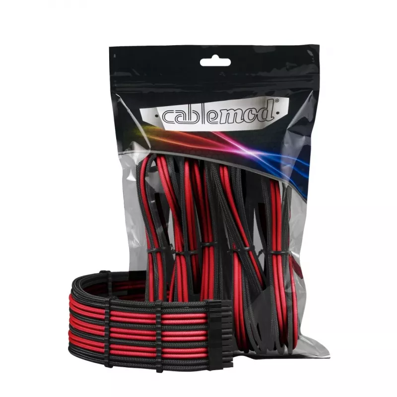 CableMod PRO ModMesh CM-PCAB-BKIT-NKKR-3PK-R pagarinājuma kabeļu komplekts, melns/sarkans