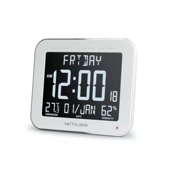 Digitālais sienas/galda pulkstenis Muse M-090 WMC — Taisnstūra LCD, 220×177.5×24.5 mm, baterijas/DC 4.5V