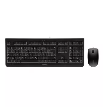 Tastatūra CHERRY DC 2000 ar peli, universāls USB, QWERTY čehu, melna