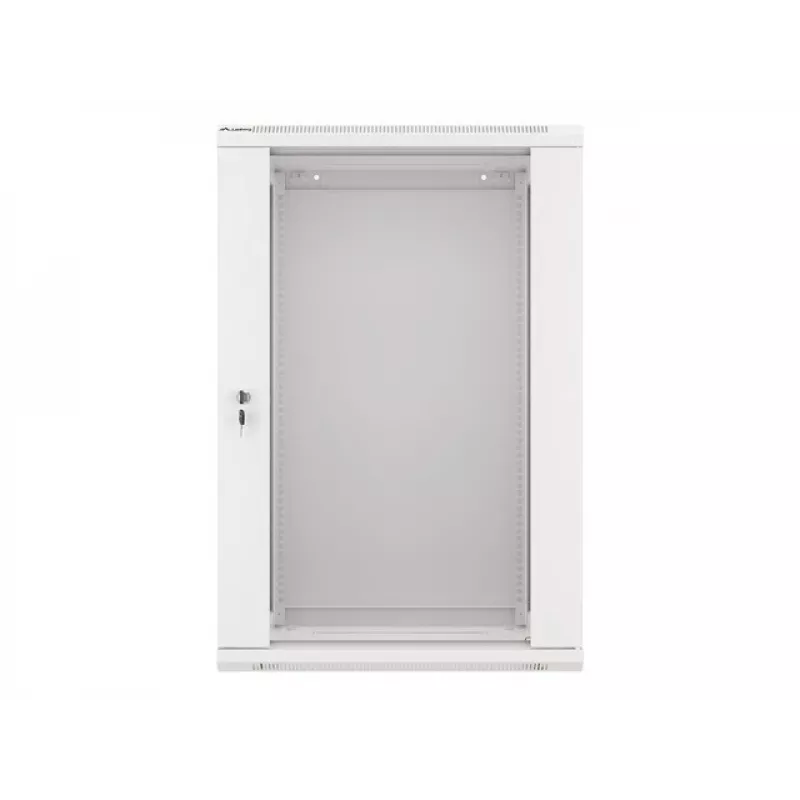 Lanberg sienas montāžas sadales skapis 19'' 18U 600x450mm pelēks (stikla durvis)
