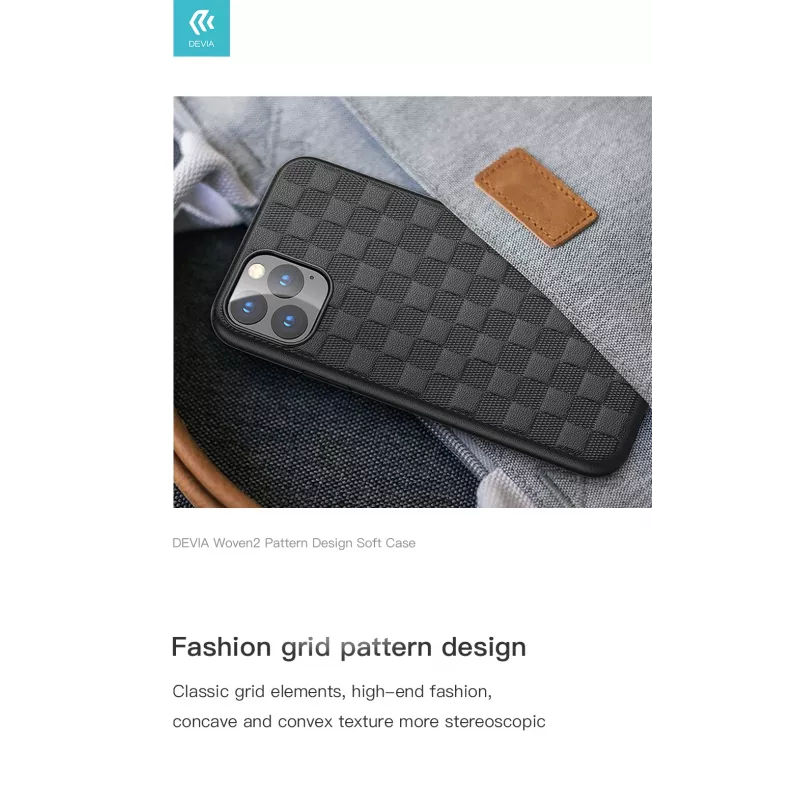 Soft case Devia Woven2 iPhone 11 Pro, austs tekstūras aizsargmaciņš, sarkans