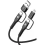 Celly 4-IN-1 kabelis A+C uz C+LIGHT 2M BK