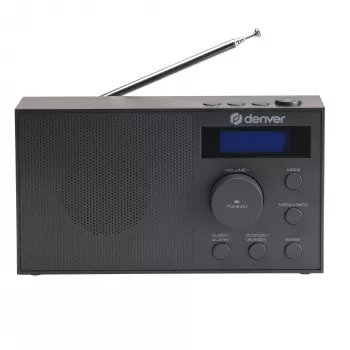 Radio DENVER DAB-51B — kompakts digitālais radio DAB+/FM/AM, melns