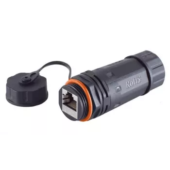Microconnect KONCAT6A68 dzimuma pārveidotājs RJ-45 Melns IP68