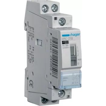 Hager ERC218 pelēks – 1 – 10 mm² – 230 V – 50 Hz – 16 A – 17,85 x 60 x 83 mm