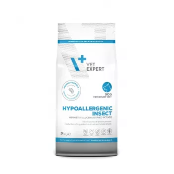 Sausā suņu barība VETEXPERT Veterinary Diet Hypoallergenic Insect 2 kg — pieaugušiem, bezgraudu, proteīns 21%, tauki 16%