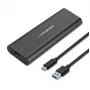 Qoltec 50312 M.2 NVMe SSD ārējais korpuss, USB Type-C, melnā krāsā