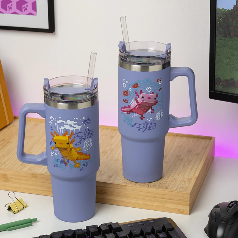 Dzeramā pudele Paladone Minecraft Axolotl 900 ml – atkārtoti lietojama ūdens pudele