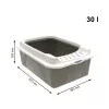 Slēgta kaķu tualete rotho Bonnie Eco Cappuccino 30 L plastmasas paliktnis ar vāku, 572×393×209 mm