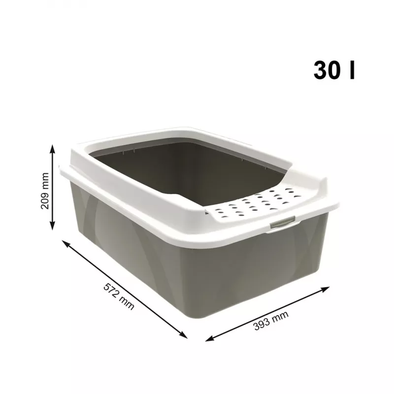 Slēgta kaķu tualete rotho Bonnie Eco Cappuccino 30 L plastmasas paliktnis ar vāku, 572×393×209 mm