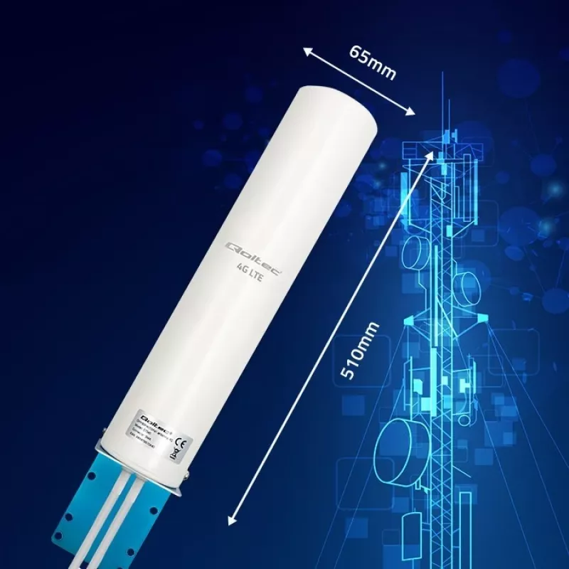 Omnivirziena 4G LTE dubultā antena QOLTEC 57045 12 dBi