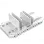 Uzlādes stacija Unitek Y-2190A — 10× USB porti (8×USB 2.0 + 2×USB 3.2 Gen1), bezvadu uzlāde, 96W kopā