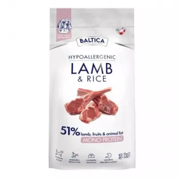 BALTICA Nutraceutic Hypoallergenic M Jērs ar rīsiem - sausā suņu barība - 3kg