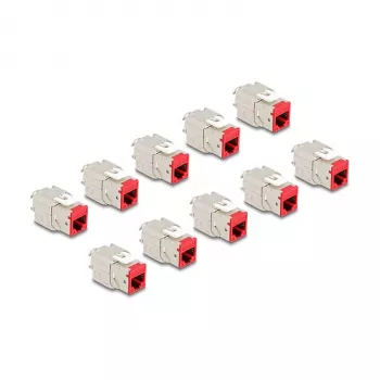 DeLOCK 88115 keystone modulis, plakans, sarkans, RJ-45, 10 gab.