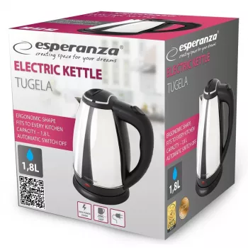 Esperanza EKK104S Elektriskā tējkanna 1.8 L 2200 W Sudraba